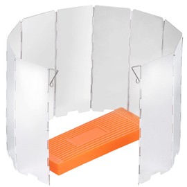 Sagafly Foldable Wind Shield for Gas Stove 10 Slats Aluminium Gas Stove Wind Protection Outdoor Camping Stove Windscreen Wind Block for Camping Picnic BBQ