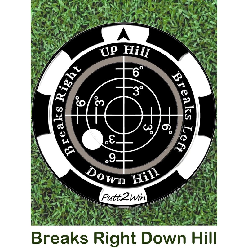 Putt2Win Premium Pro Golf Green Slope Reader Ball Marker. Poker