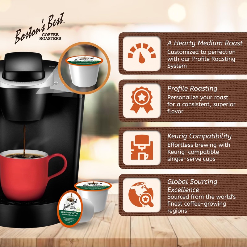 Donut Shop Decaf Gourmet Coffee by Bostons Best - 12