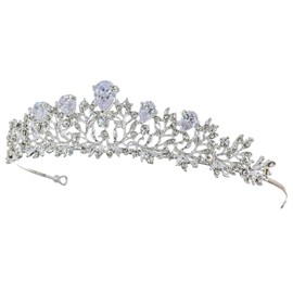 Samky Wedding Bridal Tiara Headpiece Rhinestone Crown Crystal Hair Accessories for the Bride
