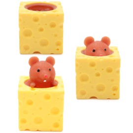 Toyland® Mouse 'n' Cheese - Novelty Squeeze Toys - Assorted Colours - Brown Mouse