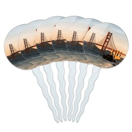 GRAPHICS & MORE Golden Gate Bridge San Francisco Cupcake Picks Toppers Decoration Set of 6