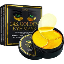 Luxury Under Eye Patches - 24K Gold Eye Mask Anti-Aging Hyaluronic Acid - Under Eye Mask for Reducing Dark Circles & Puffy Eyes (15 PAIRS) - Under Eye