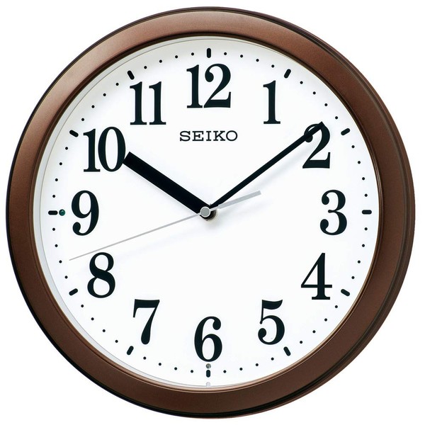 Seiko Clock BC416B Radio Wave Analog Compact Size Brown Metallic Diameter 11.0 x 1.8 inches (28.0 x 4.6 cm)