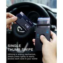 HYTREIX Pop-Up Wallet for Men,Slim Aluminum Wallet, Metal Wallet with RFID Blocking, Men's Front Pocket Wallet, Card Holder Wallet