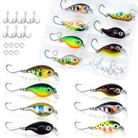KOUHA Trout Bait Wobbler Fishing Lure Mini Wobbler Trout Wobbler Single Hook with Replacement Triple Hook for Saltwater Freshwater Trout Bass Salmon