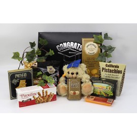 Gift Basket Village - Congrats Grad Deluxe Gift Box: Gourmet Snacks, Plush, and Sweet Treats, Perfect Graduation Present, Handcrafted in the USA
