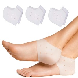 3 Paar Silikon Fersenpolster, Fersenschutz aus Gel, Fersenpolster Heel Protector, Einlagen bei Plantarfasziitis, Sehr Geeignet für Fersenschmerzen, Trockene Rissige