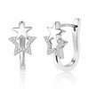 Silver 925 Earrings for Women, Small Hoop Hypoallergenic Star Hoops