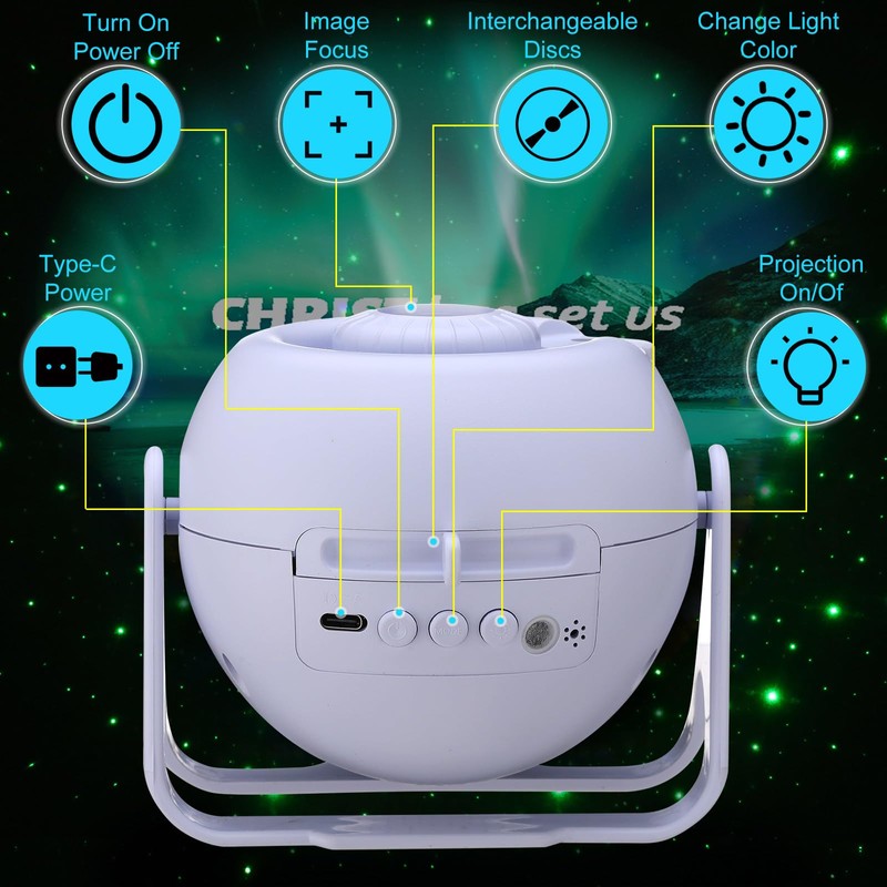 Aurelema Landscape Verses Projector Galaxy Projector Includes 12 Interchangeable Christian