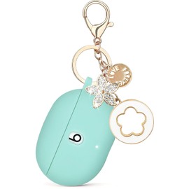 KOUJAON Case Compatible with Beats Studio Buds (2021) / Beats Studio Buds + (2023) Silicone Protective Case for Beats Wireless Earbuds with Keychain (Mint Green)