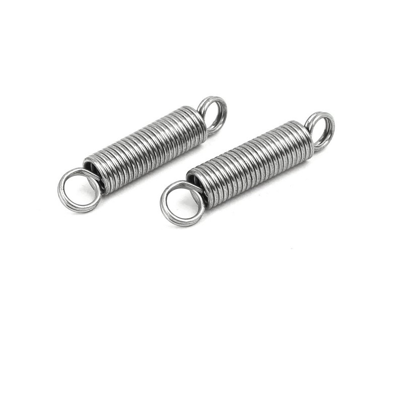 sourcingmap 0.8mmx6mmx30mm 304 Stainless Steel Tension Springs Silver Tone 10pcs