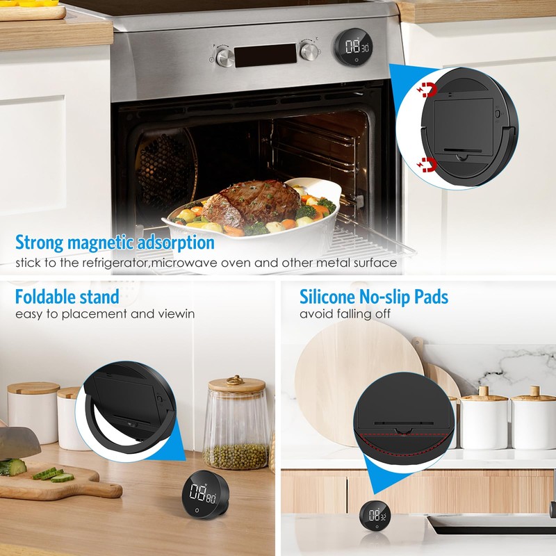 AMIR Digital Kitchen Timer, Visual Timers with LED Digital Display,