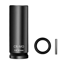 Othmro 21mm Scaffolding Impact Sockets, 1/2" Square Drive 78mm Length Deep Scaffolders Drive CR-MO Chrome Vanadium Steel Drive with Retaining Pin + O-Ring, for Long Bolts and Scaffolding Clamps