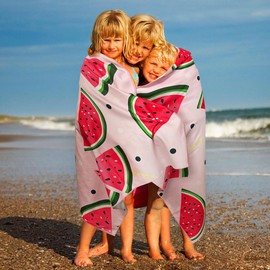 Lubibi Microfiber Beach Towel Set - Extra Large, Sand-Free, Lightweight Stylish Beach Towel, 2-Pack with Lemon and Watermelon Patterns, for Kids, Adults, Family, Travel, Gym and Pool(80 * 160cm)
