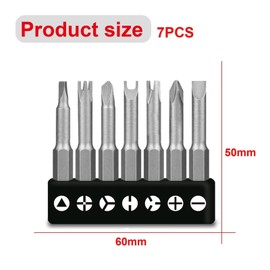 Bamyli 7-Piece Special Shaped Screwdriver Bit Set, 50 mm, Triangle, U-Inner Cross, Y-Triangle, 3-Point, Chrome-Vanadium Steel