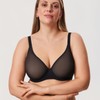 DELIMIRA Women's Soft Mesh Underwired Bra for Large Chest Transparent