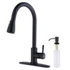 Keer Matte Black Single Handle Pull Down Kitchen Faucet with