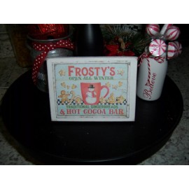Decor Frosty's Hot Cocoa Bar sign Christmas Farmhouse tray Holiday Kitchen decor