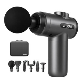 Mini Massage Gun（Grey） – Deep Tissue Massager for Neck, Back, Shoulder, Leg & Foot – Compact Portable Massager with 8 Heads & Adjustable Speeds