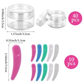 40 Pcs Plastic Cosmetic Containers with Clear Lids, 0.5 Oz Small Makeup Sample Jars Empty Pot Containers Round Travel Cosmetic Jars for Cream Powder Liquid Lotion Sample