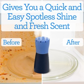 IMPRESA - Limpiador de vapor de microondas azul para una limpieza rápida y sin esfuerzo – Dispositivo para hacer que tu impecable simplemente añade vinagre y agua, deshazte del olor de mugre