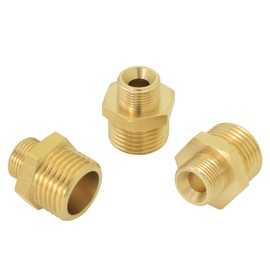 1/2 to 3/8 inch reducer faucet adapter - compressed brass pipe fittings, 3/8 "to 1/2" male water supply pipe adapter for RV kitchen water supply pipes, compatible with 3 water pipe fittings