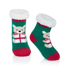 Durio Christmas Socks Baby Socks Thermal Socks Cuddly Socks Christmas Socks Children Non-Slip Socks Baby, green bear gift