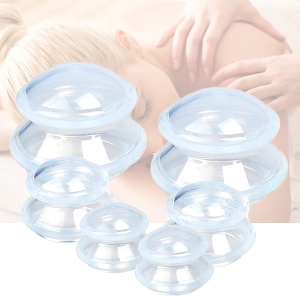 6 Sizes Cupping Therapy Set-Professional Cupping Therapy Studio and Household Silicone Cupping Set, Stronger Suction, Suitable for Myofascial Massage, Muscle, Nerve, Joint Pain