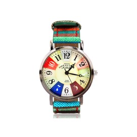 Asixxsix Fashionable Women's Watches, Handmade Multicoloured Hippie Watch with Woven PU Leather Strap Bohemian Style Wrist Watch for Women Men Birthday Party (Blue), blue, Strap.