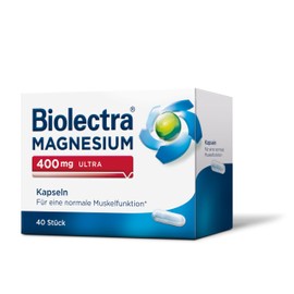 Biolectra Magnesium 400 mg Ultra Capsules Pack of 40: For Normal Muscle Function with Increased Demand, Magnesium Capsules, High Dose