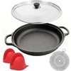 MXWLEIEL Cast Iron Skillet - Flat Bottomed Frying Pan with