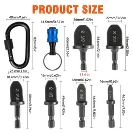 HUAREW Swage Tool HVAC Repairing Set with Bit Holder, swaging tool drill bit set, Air Conditioner Copper Tube Expander copper pipe expander 1/4'', 3/8'',1/2'',5/8'',3/4'',7/8'' Bits Set (13PCS)