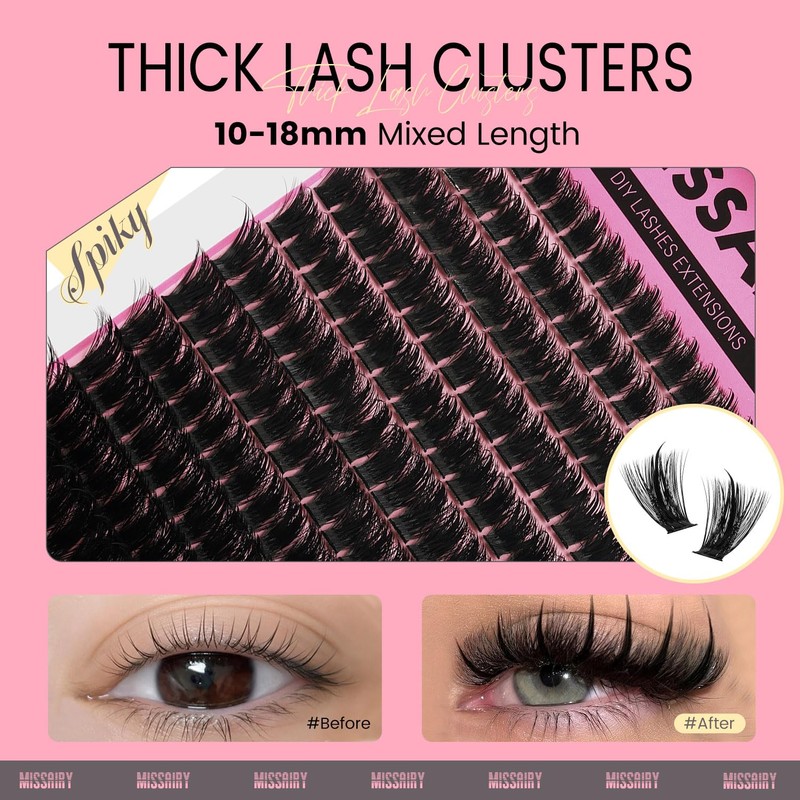 Lash Clusters Kit with Spikes Wispy Lash Clusters False Eyelash
