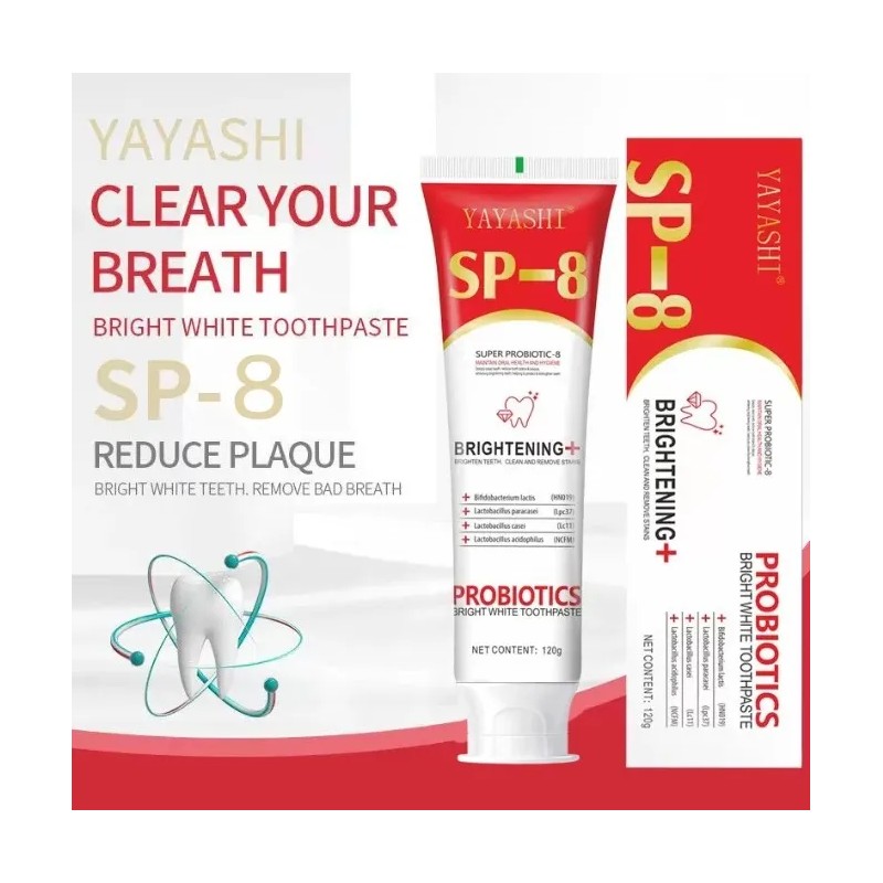Tres Piezas Dentífrico Blanqueador Sp-6, Sp-8, 7,5% Sin Flúo,Previene las