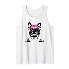 French Bulldog dog with bandana glasses Frenchie Tank Top
