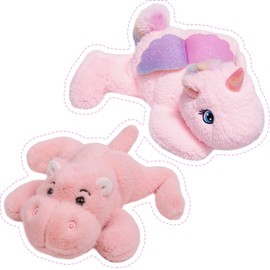 NXNYNZ 2pc Unicorn and Hippo Plush Toys, 7.8 inches, Cute Valentine's Day Birthday for Friends & Kids Soft Stuffed Animals for Decor and Companionship