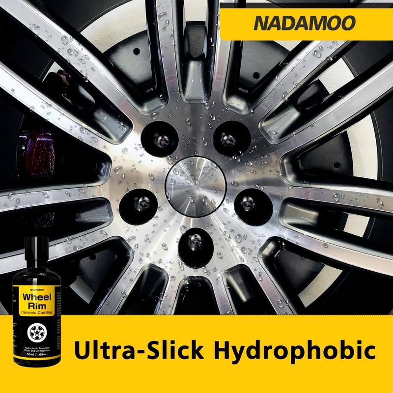 NADAMOO Wheel Rim Ceramic Coating Kit 50ml, High-Heat Resistant Hydrophobic