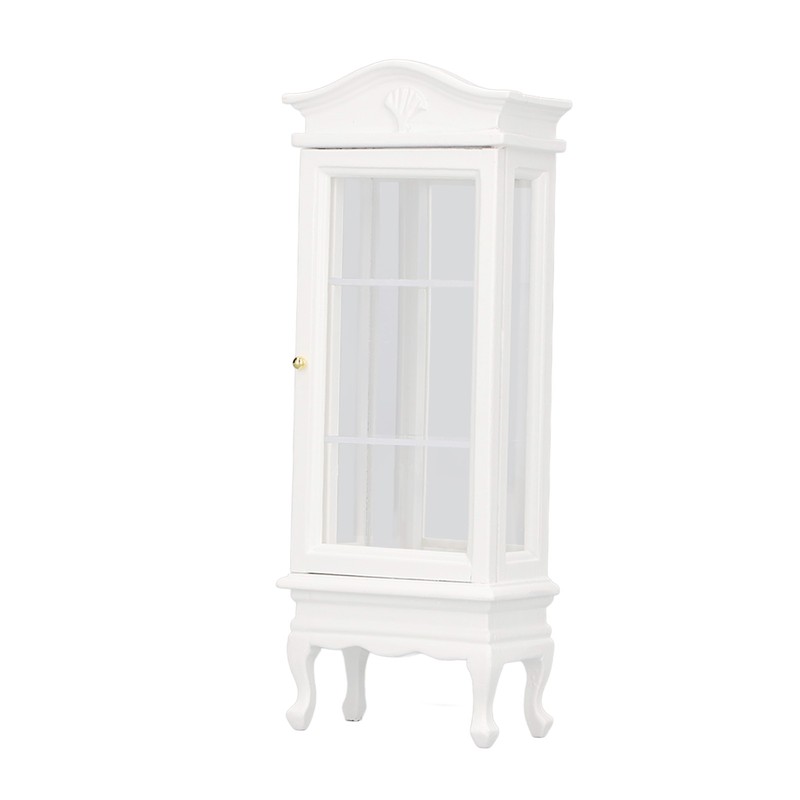 1:12 Doll House Miniature Cabinet Wooden Simulation White Arc Roof