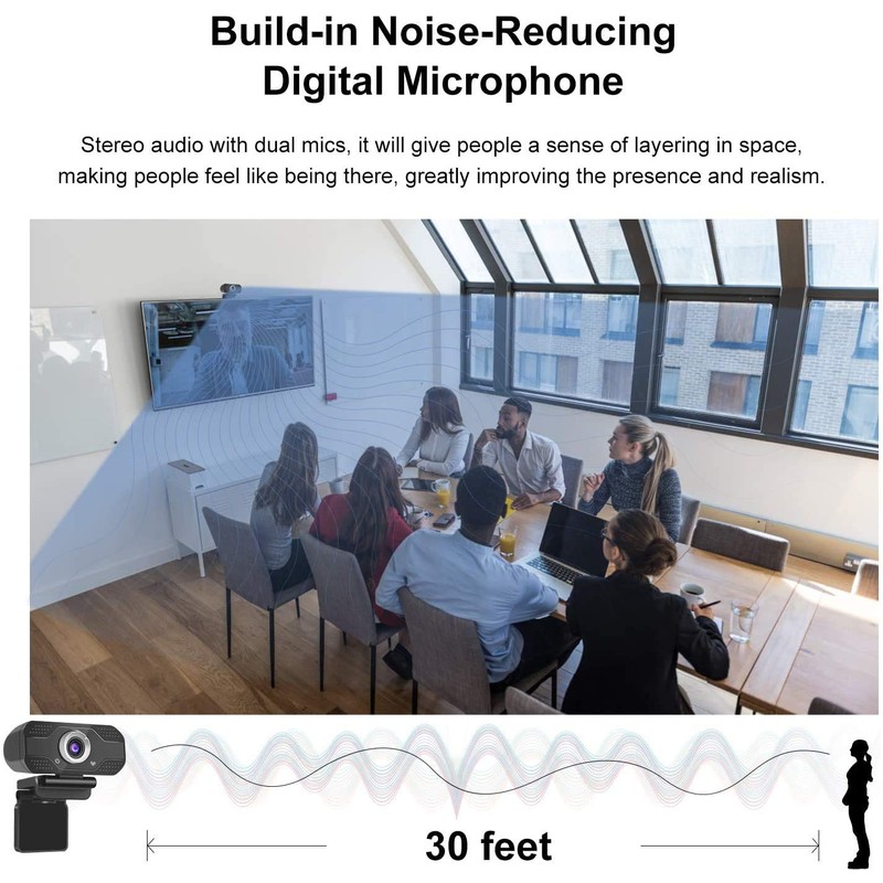 HD Webcam with Microphone, 1080P USB Webcam for Desktop PC