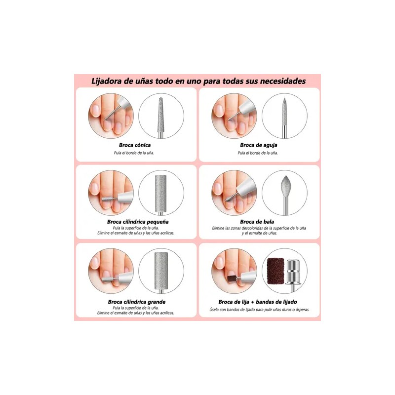 Pulidor De Uñas Profesional 35000rpm Cableado Multifuncional