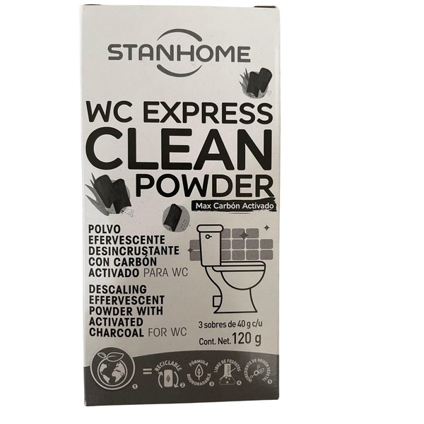 WC Express Clean Powder, polvo efervescente desincrustante con carbon activado