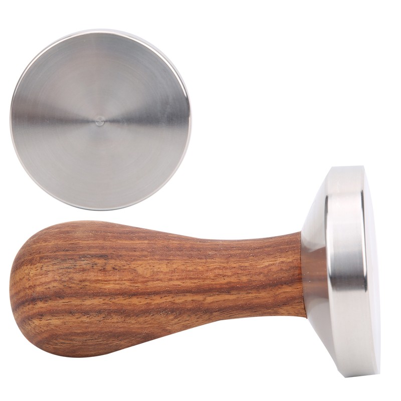 58mm Stainless Steel Coffee Tamper Wooden Handle Powder Pressing Tool