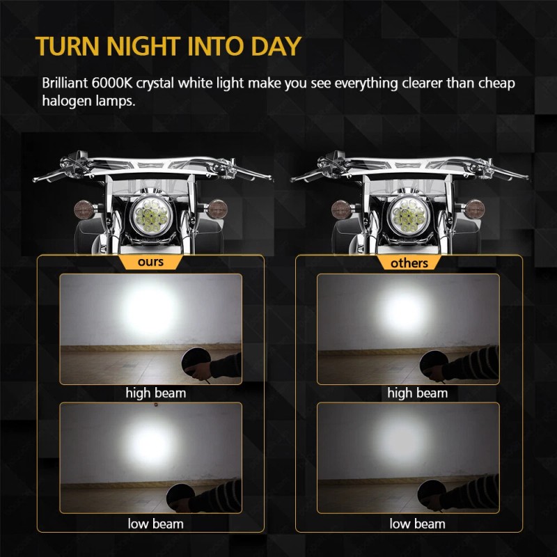 Colight 4PCS 5.75" 5-3/4" Round LED Headlights for GMC C15/C1500