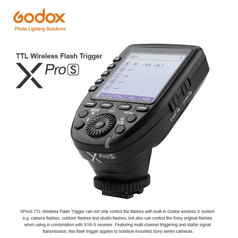 Godox Xpro-S TTL Wireless Flash Trigger 1/8000s HSS TTL Convert-Manual