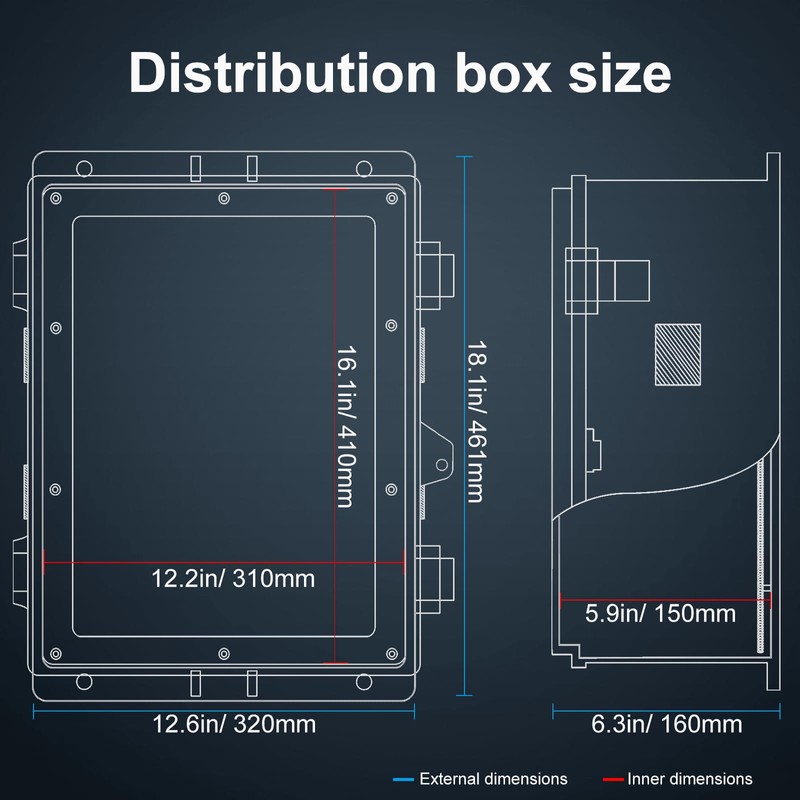 Namunanee Outdoor Electrical Junction Box, ABS Water Resistant Enclosure with
