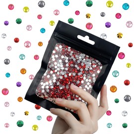 CLRDIVA 3000pcs 4mm Crystal Red Flatback Resin Rhinestones Bulk Jelly Gems Flat Back Crystals Non Hotfix Wholesale Stones Diamonds for Crafts Tumblers Face Eye Makeup Nails Bling DIY Decoration
