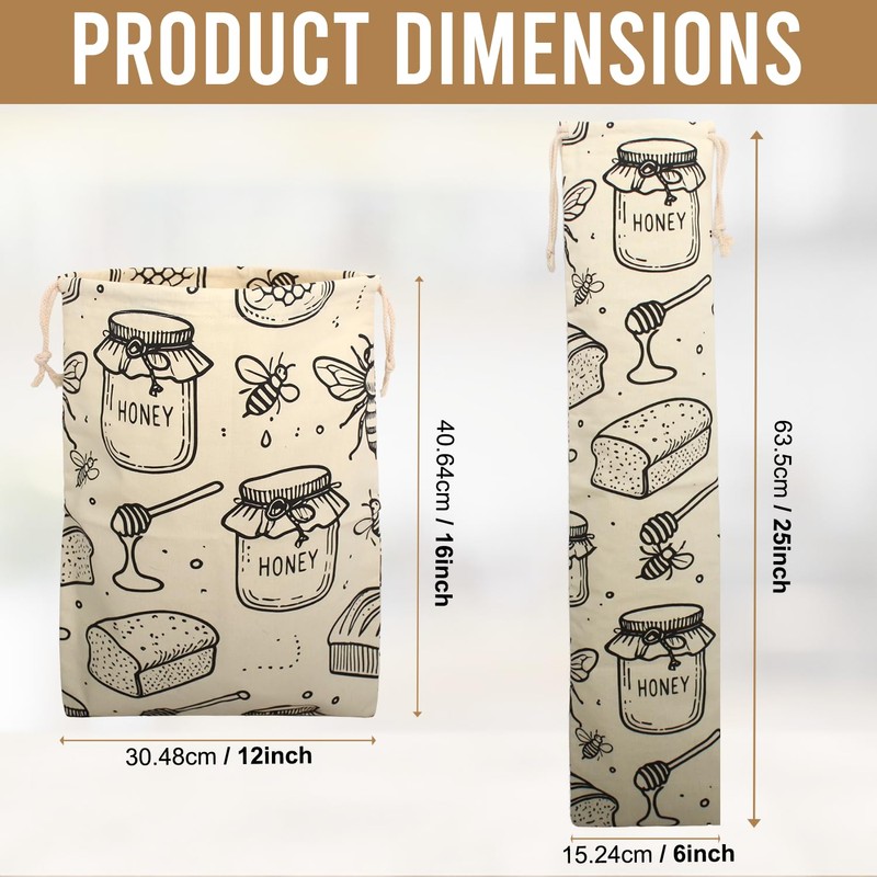 Loaf Locker Reusable Beeswax Bread Bags Set – Small 16x12