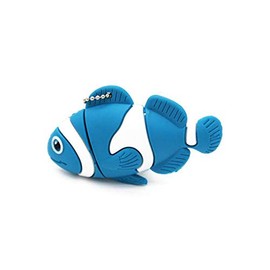 2.0 Blue Clown Fish 16GB USB External Hard Drive Flash Thumb Drive Storage Device Cute Novelty Memory Stick U Disk Cartoon Animal