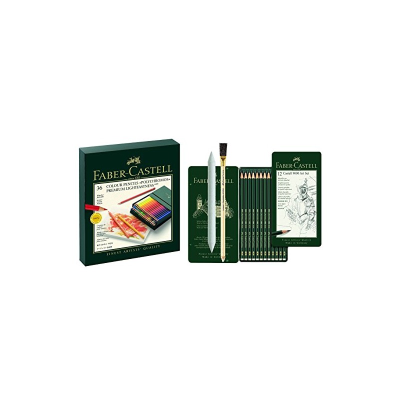 Faber-Castell 110092 - colored pencils, polychromos, pack of 36, studio
